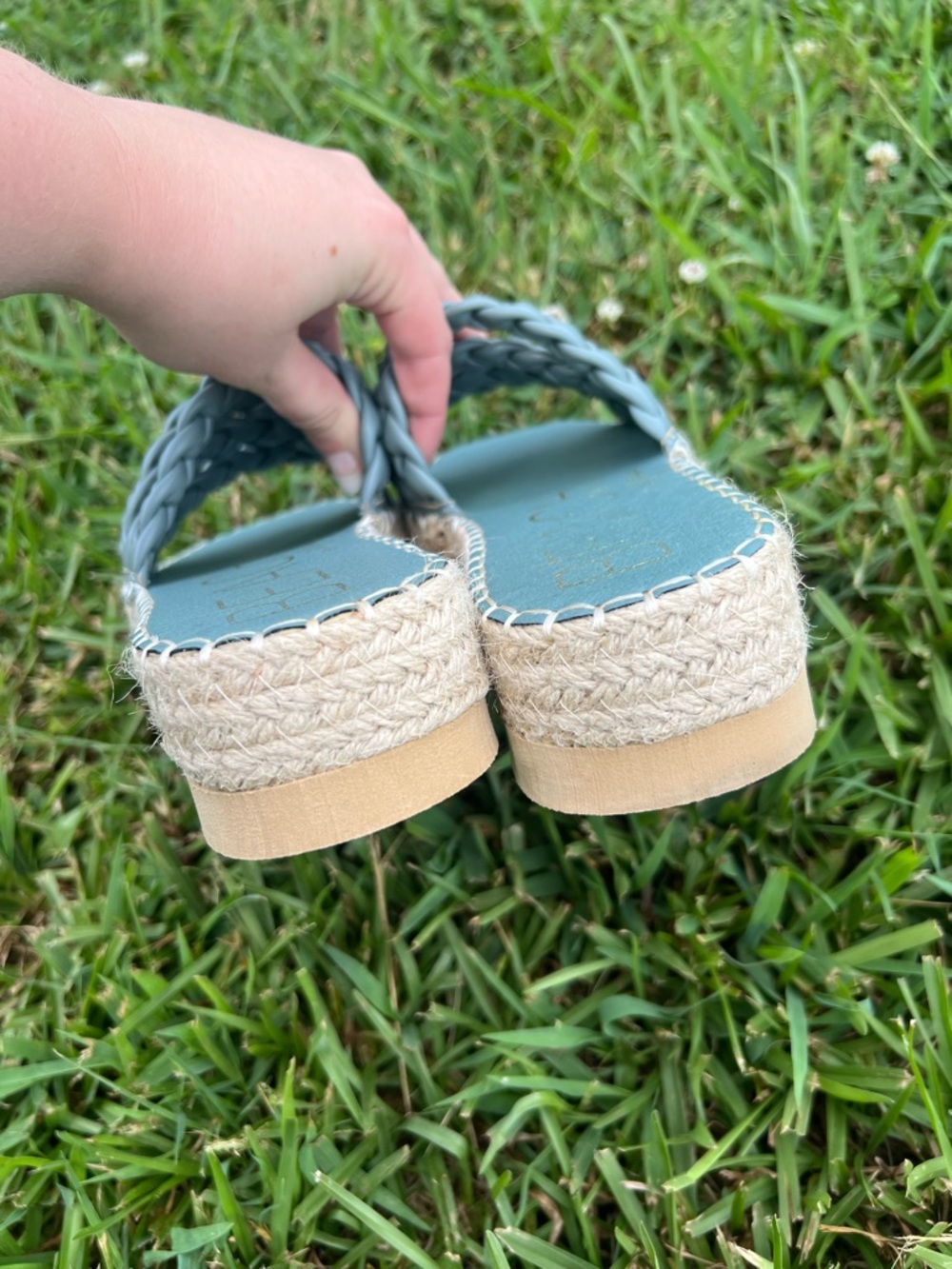 Beach by Matisse Teal Blue Braided Platform Sandals Size 9M - Picture 3 of 9